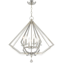Load image into Gallery viewer, 26'' Six-Light Dimmable Chandelier With Shades - Nickel
