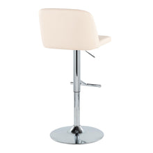 Load image into Gallery viewer, Toriano - Contemporary Adjustable Barstool With Swivel With Straight T Footrest (Set of 2) - Cream / Chrome
