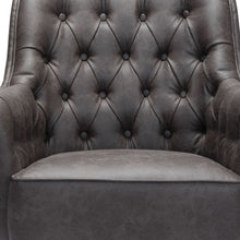 Load image into Gallery viewer, Faux Leather Tufted Arm Chair - Black
