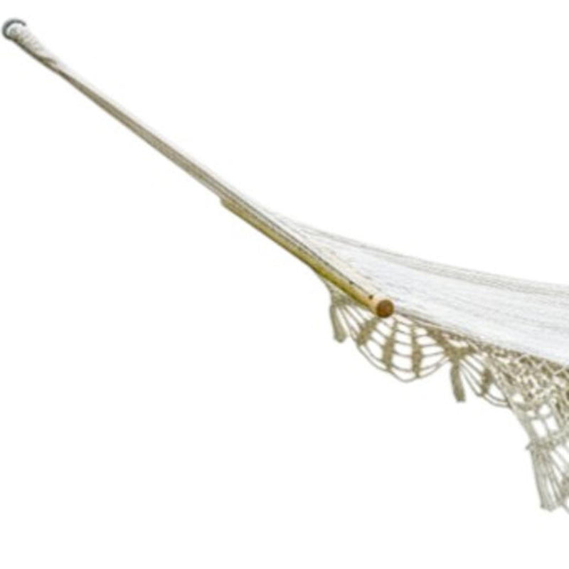 Single Spreader Bar Hammock With Lace - Ivory