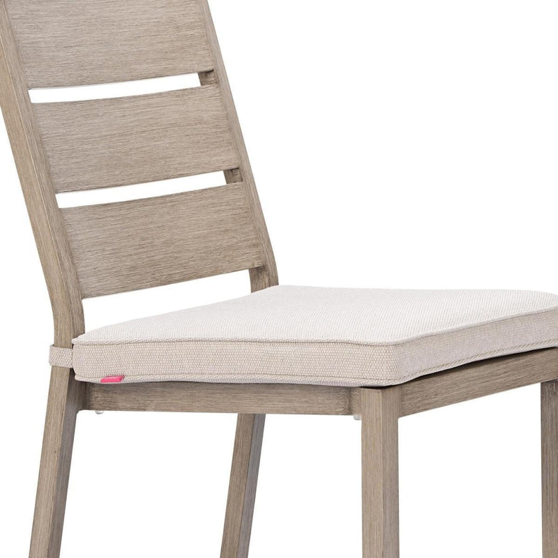 And Natural Slipcovered Olefin And Aluminum Slat Back Dining Side Chairs (Set of 2) - Gray