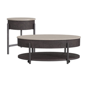 Nica - 2 Piece Occasional Table Set - White / Dark Espresso