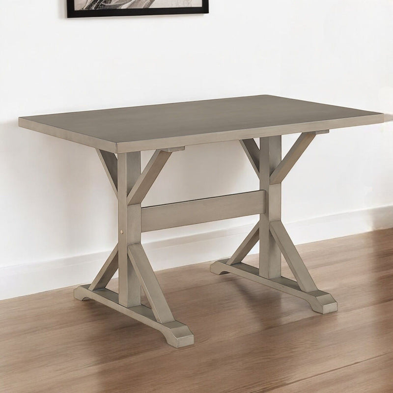 48" Solid Wood Trestle Writing Desk - Gray