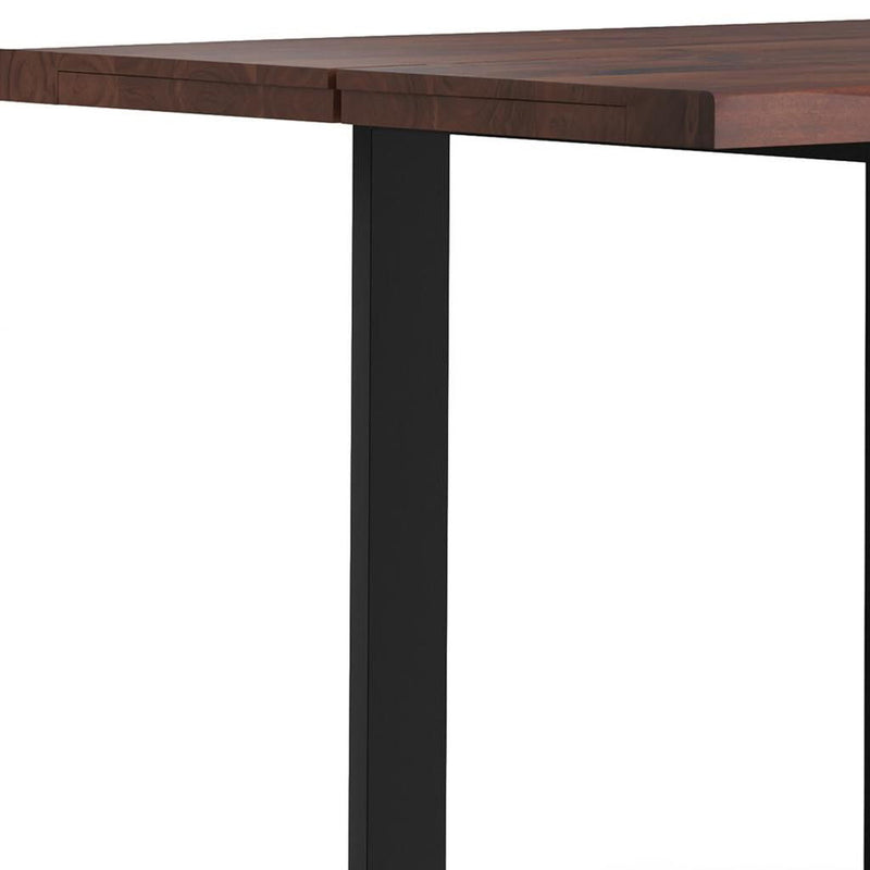 72" Wood Iron Frame Base Dining Table - Walnut / Black
