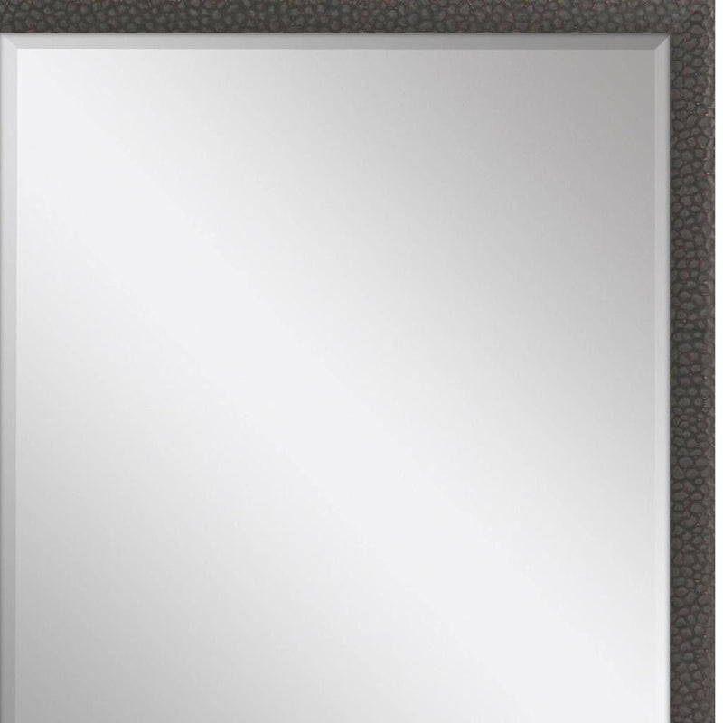 31" Solid Wood Framed Accent Mirror - Dark Brown