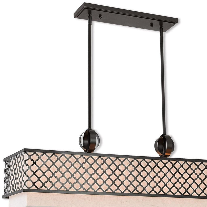17" Nine Light Dimmable Chandelier With Shades - Bronze