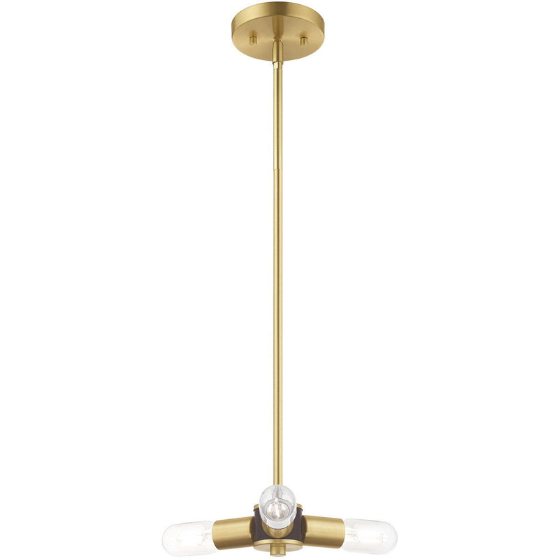 5" Three Light Dimmable Chandelier With Shades - Brass
