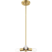 Load image into Gallery viewer, 5" Three Light Dimmable Chandelier With Shades - Brass
