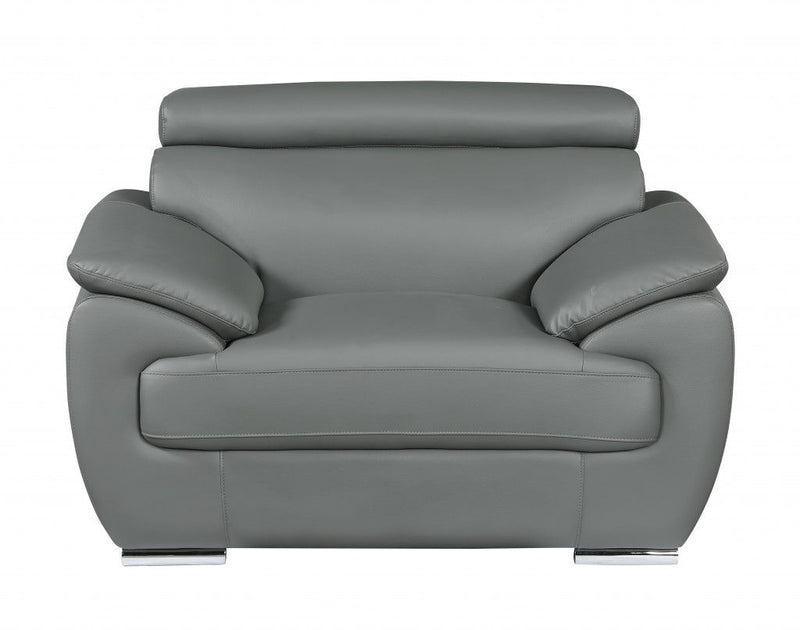 Captivating Leather Chair - Gray