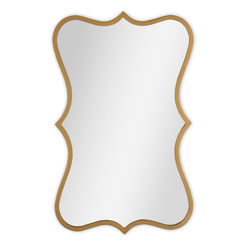 32" Antiqued Metal Scalloped Accent Mirror - Bronze