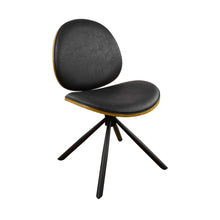 Load image into Gallery viewer, Upholstered Faux Leather And Metal Dining Side Chair - Black
