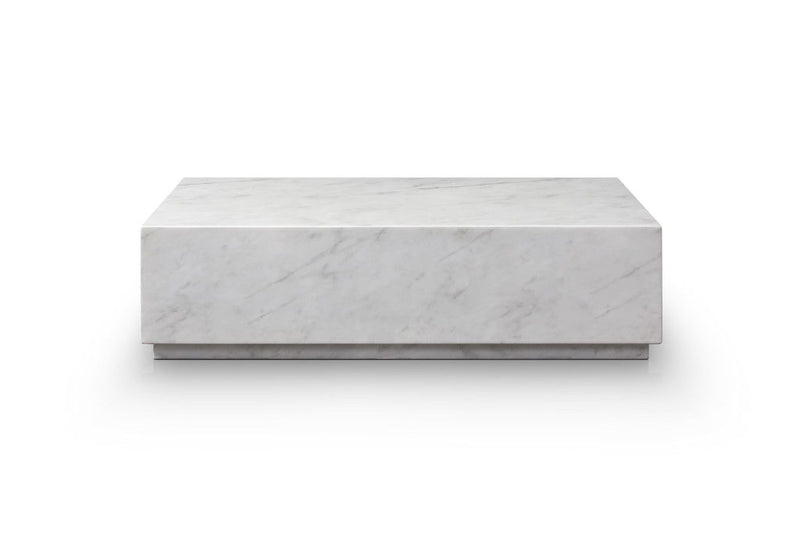 Genuine Marble Block Coffee Table (714513) - White
