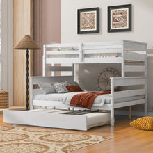 Load image into Gallery viewer, Wood Twin over Full Bunk Bed with Twin Size Trundle, White
