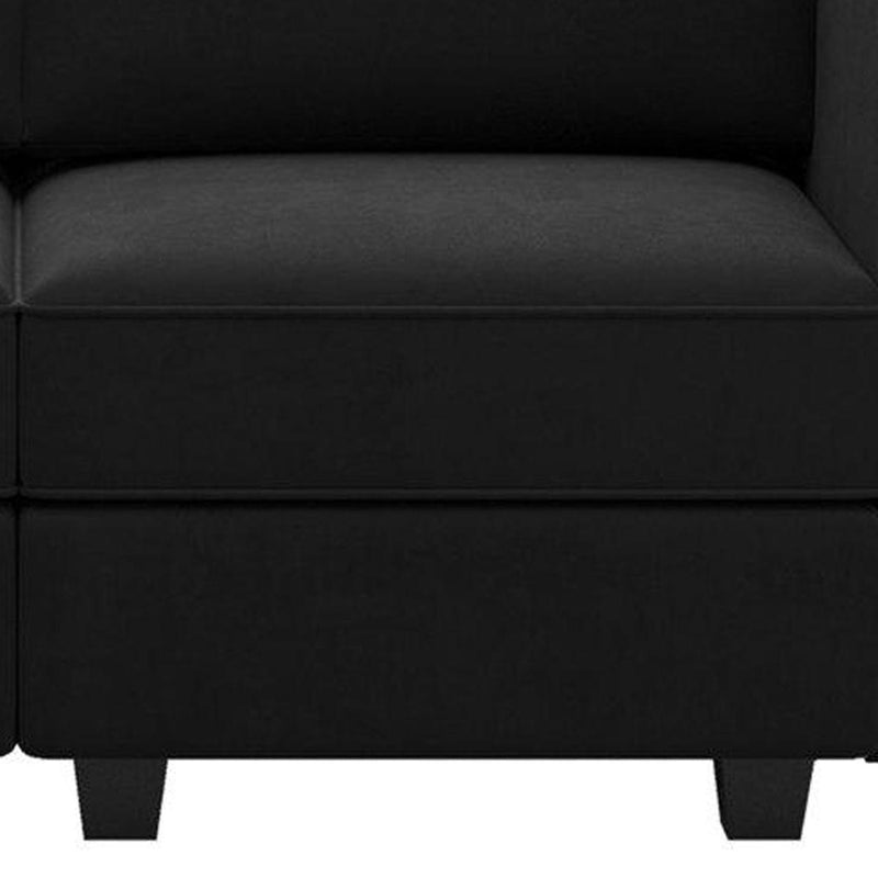 Velvet Loveseat With Storage And Toss Pillows - Black