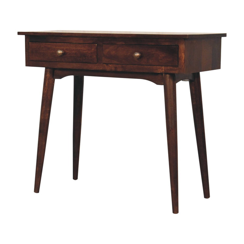 Solid Wood Console Table With Shelf With Drawer (723403) - Brown