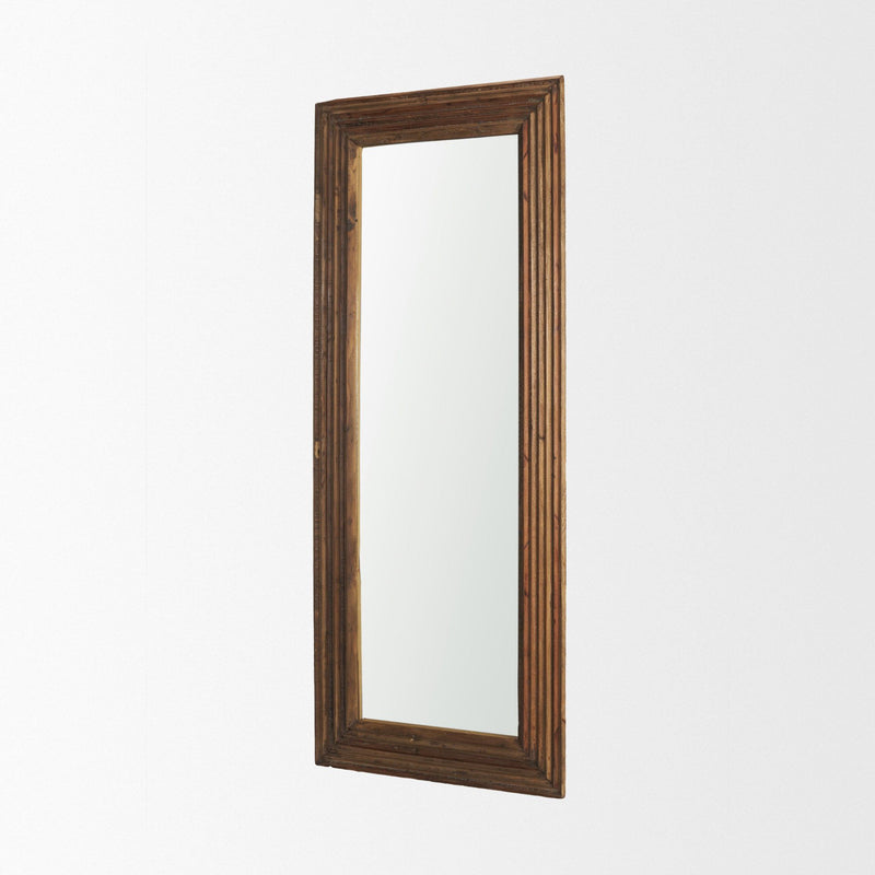 Solid Wood Framed Accent Mirror (729176) - Brown