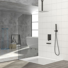 Load image into Gallery viewer, Shower System With Waterfall Tub Spout And 12" Ceiling Mount Square Shower Head - Oil-Rubbed Bronze
