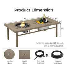 Load image into Gallery viewer, 3 In 1 Outdoor Propane Fire Pit Table 50, 000 BTU With Ice Bucket
