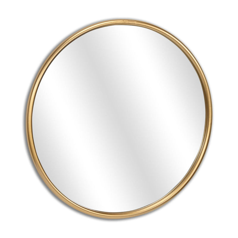 24" Metal Round Accent Mirror - Gold