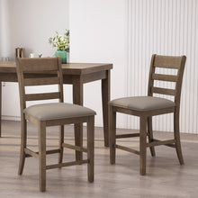 Load image into Gallery viewer, Farmhouse Upholstered Wood Counter Stools
