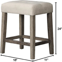Load image into Gallery viewer, 3 Piece Counter Bar Dining Set Table With Electric Outlet And 2 USB Ports, Tufted Upholstered Stools - Brown / Beige

