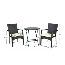 Load image into Gallery viewer, 3 Piece Bistro Set With Water Resistant Cushions And 2 Chairs - Brown Multi
