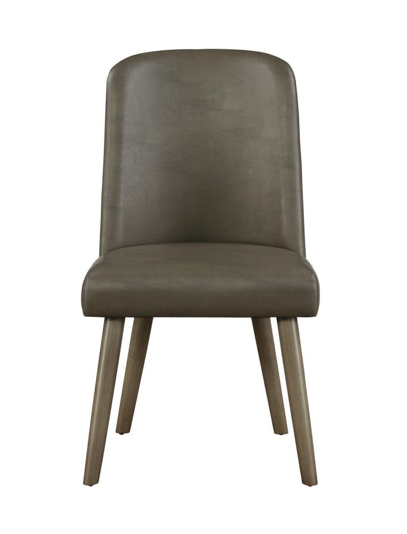 Upholstered Faux Leather Side Chairs For Dining Room (Set of 2) - Gray