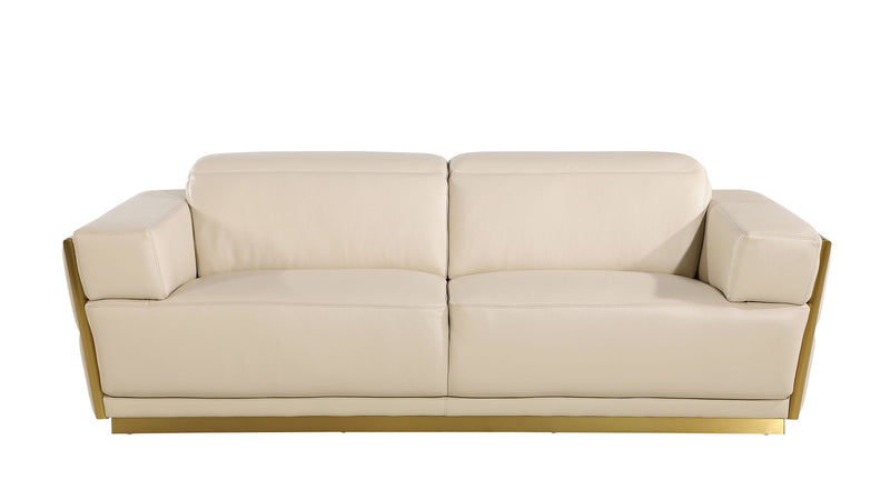 Italian Leather Sofa - Cream