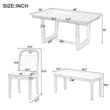 Load image into Gallery viewer, Farmhouse Dining Set With 4 Upholstered Chairs &amp; 1 Bench
