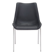Load image into Gallery viewer, Upholstered Faux Leather Dining Side Chairs (Set of 2) - Black / Silver
