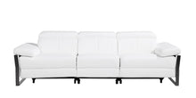Load image into Gallery viewer, Top Grain Leather Reclining Metal USB Sofa (720328) - White
