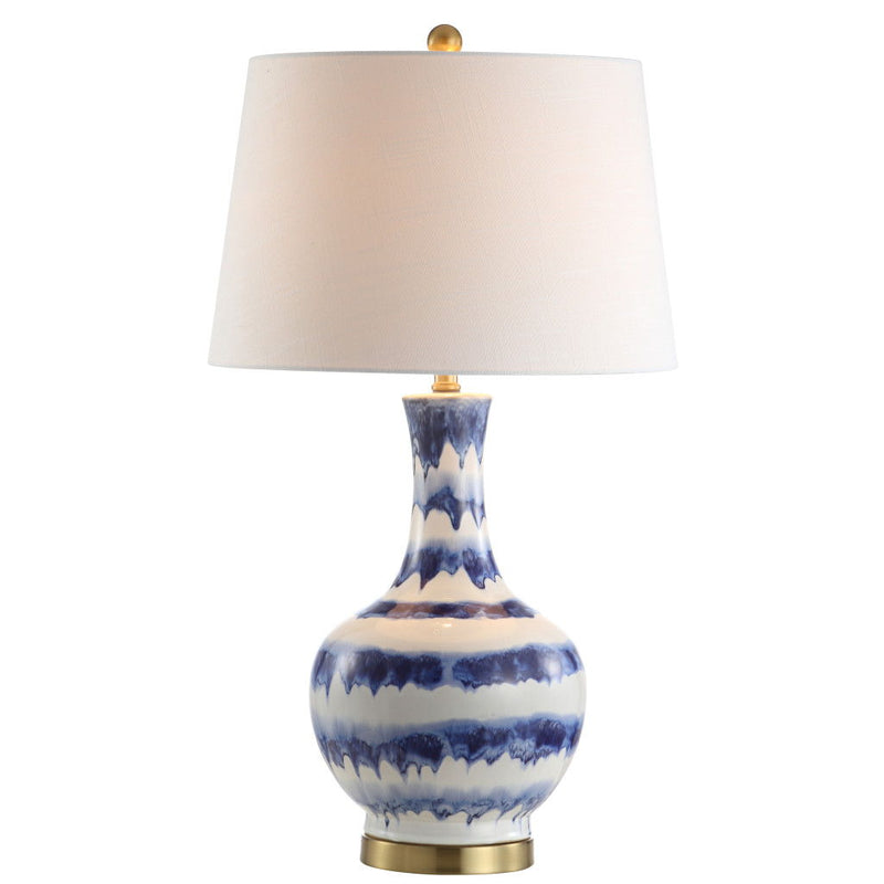 31" Novelty Table Lamp With Globe Shade - Blue