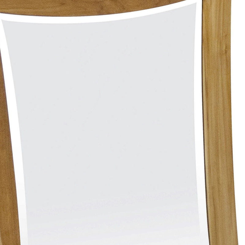 35" Abstract Framed Bathroom Vanity Mirror - Brown