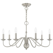 Load image into Gallery viewer, 16" Seven Light Dimmable Chandelier With Shades - Nickel
