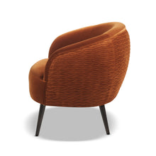 Load image into Gallery viewer, London - Mid-Century Modern Ruched Barrel Chair - Burnt Orange
