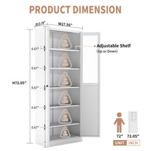 Load image into Gallery viewer, Tall Metal Kitchen Pantry Cabinet With Adjustable Shelves And Silent Magnetic Doors - White
