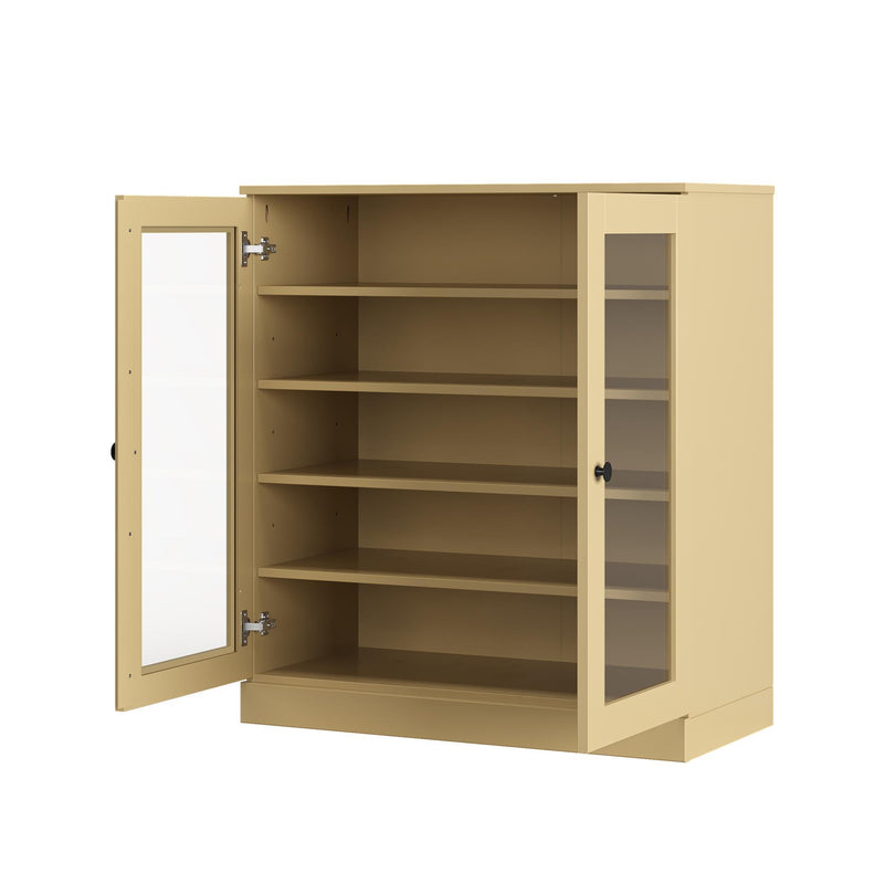 Twenty Pair Solid Woodshoe Storage Cabinet (752335) - Yellow