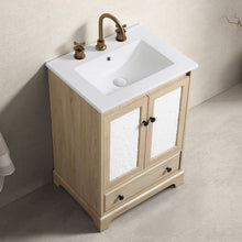 Load image into Gallery viewer, Bathroom Vanity With Basin, 1 Drawer Free Standing Storage - Brown
