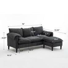 Load image into Gallery viewer, Convertible Combination Sofa With Footstools With Storage
