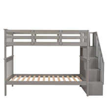 Load image into Gallery viewer, Stairway Twin-Over-Twin Bunk Bed with Storage and Guard Rail for Bedroom, Dorm, Gray color(OLD SKU :LP000109AAE)
