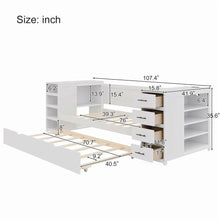 Load image into Gallery viewer, Daybed With Side Shelves, Multi Functional Desk &amp; Charging Station
