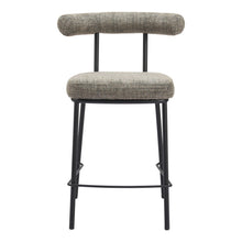 Load image into Gallery viewer, 26" Chenille And Steel Low Back Counter Height Bar Chair - Green / Black
