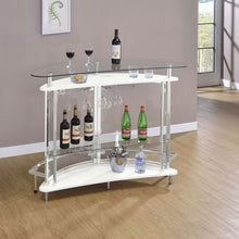 Load image into Gallery viewer, Strick - Freestanding Glass Top Home Bar Wine Cabinet - White
