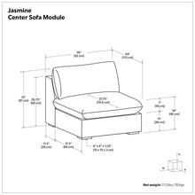 Load image into Gallery viewer, Jasmine - Center Sofa Module - Gray

