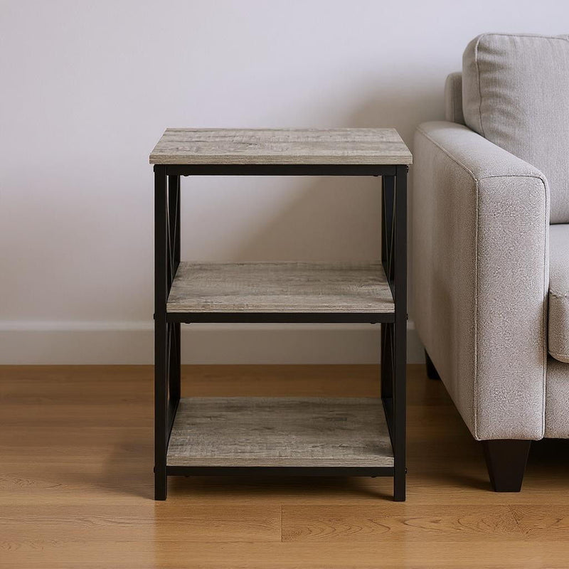 Rectangular Metal Accent Table - Gray Black