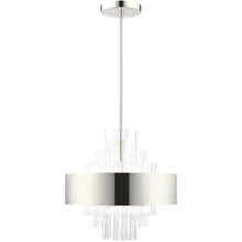 Load image into Gallery viewer, 27'' Eight Light Dimmable Chandelier With Shades - Nickel
