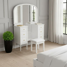 Load image into Gallery viewer, 47" Wood Vanity 6 Drawer Dresser - White
