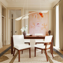 Load image into Gallery viewer, Modern Dining Chairs (Set of 2) With Glossy Upholstery - White / Walnut
