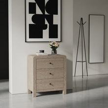 Load image into Gallery viewer, 3 Drawer Chest Of Drawers With Soft Close Glides Rounded Corners Handles - Natural
