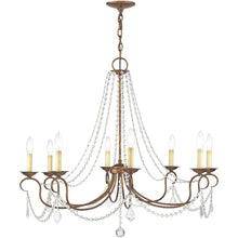 Load image into Gallery viewer, 28" Eight Light Dimmable Chandelier With Shades - Bronze
